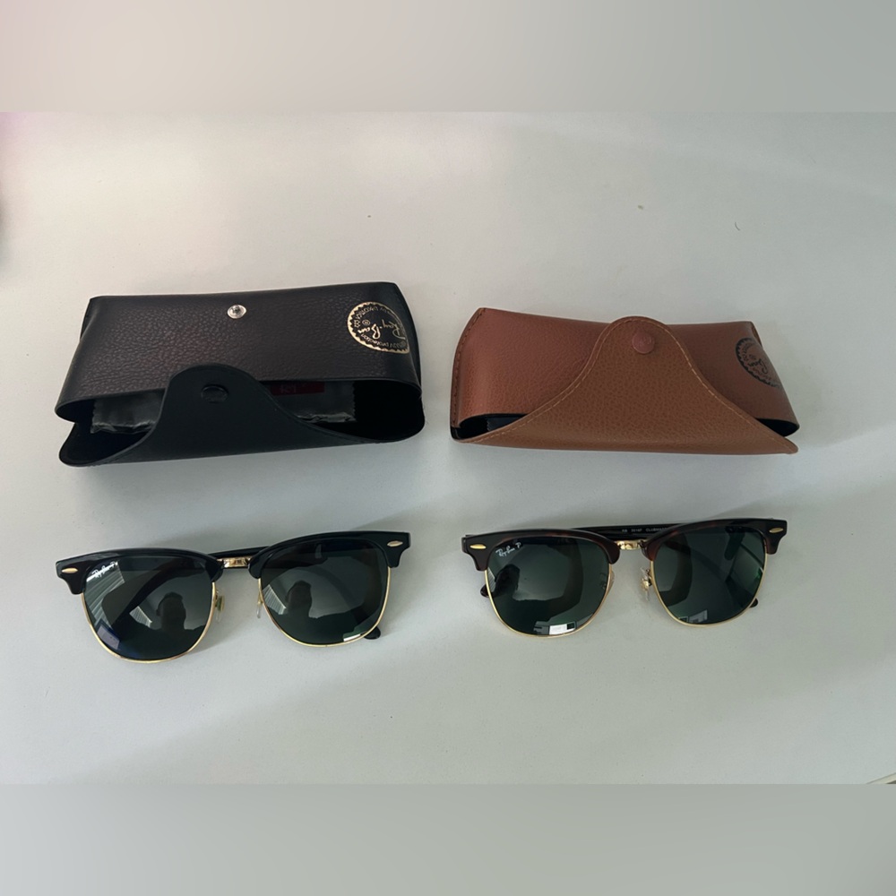 Lot of 2 Ray Ban Clubmaster Classic Polarized Sunglasses 3016F